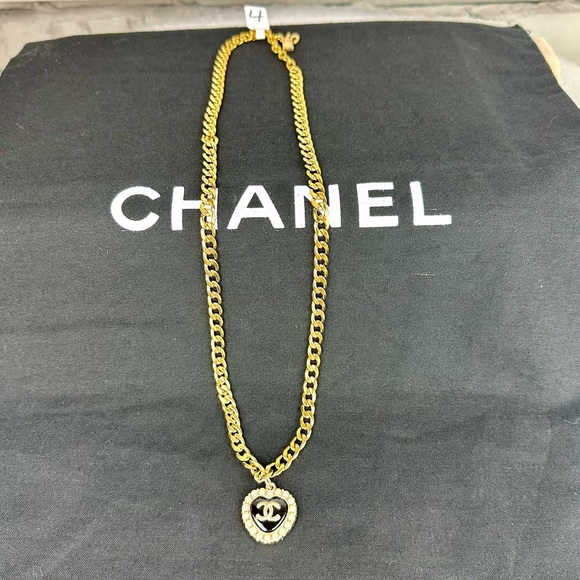 SOLDCHANEL authentic stamped pendant charm on chain necklace with pouch gift bag - Picture 2 of 5